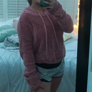Knitted light pink sweater